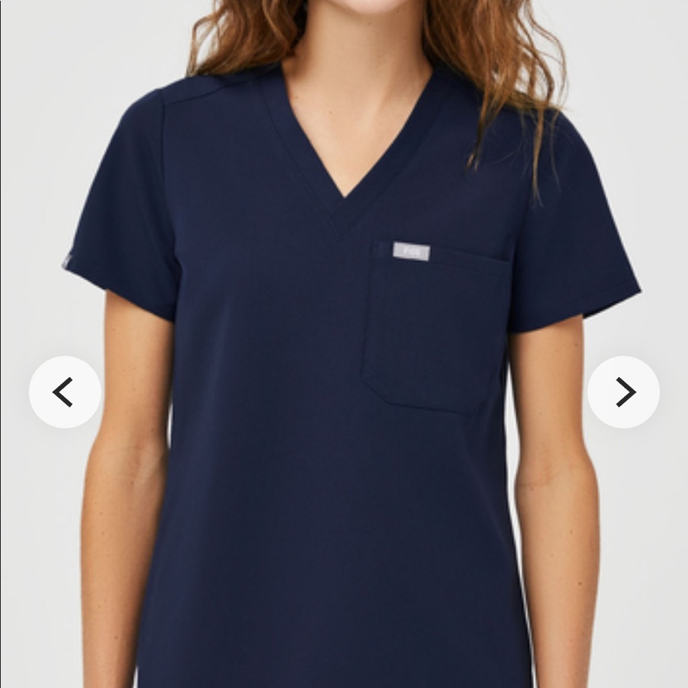 COPY - Figs Catarina one pocket scrub top, navy